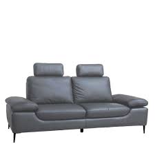 Das atsullivan sofa ist ein. Graues Dreisitzer Couch Deliana Mit Verstellbaren Armlehnen Und Steck Kopfstutzen