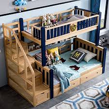 Verniciato con vernice a base d'acqua, realizzato in legno certificato fsc 100%. Zxm Legno Massello Letto A Castello Multifunzione Letto A Due Strati For Bambini Di Alta E Bassa Letto Bambine Ragazzi Adulti Con 4 Cassetti Vano Portaoggetti Fondo In Alto E In Basso