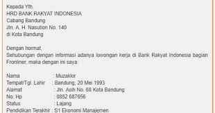 Kali ini kami akan memberikan beberapa surat melalui situs resmi kita dapat mengisi form lamaran kerja sesuai data diri kita. Contoh Surat Lamaran Bank Surya Yudha Contoh Surat Lamaran