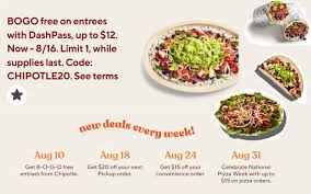 Buy 1 Get 1 Free Chipotle Entree For Doordash Accounts With Dashpass Free Delivery Heavenly Steals
