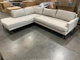 57w x 46d x 32h. Mclemore Auction Company Auction Large Quantity Of Furniture And Home Decor From Williams Sonoma West Elm Pottery Barn With Modern West Elm Flatware Almost Gone Item Andes Sectional Sofa Stone Twill