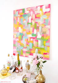 Easy painting ideas for those blank walls of yours? Easy Diy Wall Art Painted Canvas Party Ideas Party Printables Blog