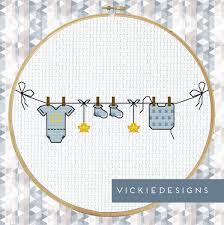 Check spelling or type a new query. Washing Line Baby Blue Modern Cross Stitch Pattern Pdf Baby Cross Stitch Patterns Modern Cross Stitch Cross Stitch