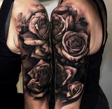 Rosen Schwarz Weiss Wassertropfen Arm Oberarm Tattoo Frauen Blumen Rosen Tattoo Oberarm Rosen Tattoo Schwarz