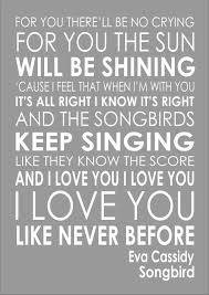 Eva Cassidy Songbird Lyrics Words Print Poster Wedding First Dance Wall Art Ebay Song Lyrics Art Wedding First Dance Dance Wall Art