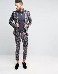 2020 popular 1 trends in men's clothing, weddings & events, apparel accessories, novelty & special use with costume homme red and 1. Shop Asos Super Skinny Suit With All Over Dark Floral Print At Asos Discover Fashion Online Prom Suits For Men Floral Suit Men Prom Suits