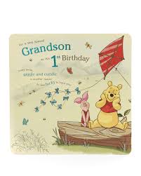 6 inch square white base card with textured. Uk Greetings Grandson 1st Birthday Card Birthday Card Age 1 Boy Cute Winnie The Pooh Design 495094 0 1 Buy Online In Fiji At Fiji Desertcart Com Productid 67045871