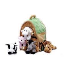 Plush Farm House With Animals Five 5 Stuffed Farm Animals Horse Lamb Cow Pig Grey Horse In Play Farm House Walmart Com Farm Animal Toys Farm Animal Nursery Plush Animals