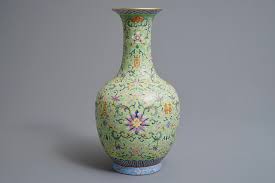 Only 1 available and it's in 2 people's carts. A Chinese Famille Rose Lime Green Ground Bottle Vase Jiaqing Mark And Of The Period Rob Michiels Auctions