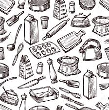 Where can i find free graphic resources for my kitchen? Baking Seamless Pattern With Sketch Kitchen Equipment And Tools Vector Illustration Royalty Free Cliparts Vectors And Stock Illustration Image 45351495
