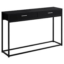 Unbranded 48 In Black Standard Rectangle Composite Console Table With Drawers Hd3512 The Home Depot Shop with afterpay on eligible items.