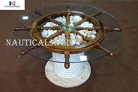 Wheel comes off base for easy cleaning. 560 Ship Wheel Table Ideas Ship Wheel Wooden Ship Wheel Nautical
