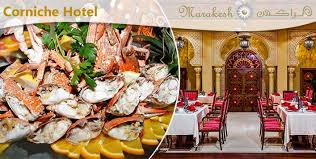 بوفيه المأكولات البحرية في مطعم مراكش كوبون صفقات