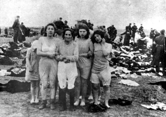 Jewish women before their execution in Skede, Latvia, December 1941