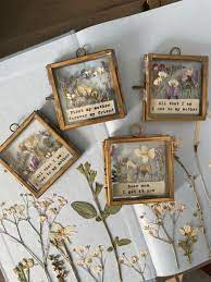 Glass frame for pressed flowers uk. Miniature Pressed Flower Frame Yay