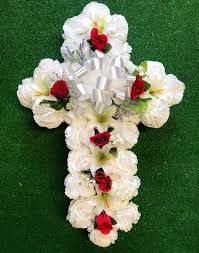 Check spelling or type a new query. Cemetery Flowers Cemetary Flowers Silk Cross Cemetery Etsy In 2021 Cemetery Flowers Funeral Flower Arrangements Funeral Floral Arrangements