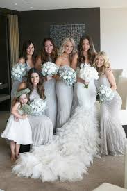 Silver Bridesmaids Dresses Bridesmaid Wedding Bridesmaids Bride
