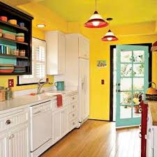 innovative bright colored kitchen walls