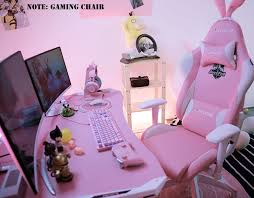 Buy children's rabbit chair, white foot sweat seats study desk chair animal computer rolling swivel playing chair (pink): Fantasy Autofull Pink Bunny Ears Ergonomic Gaming Chair Cute Kawaii Style Office Chair Pu Leather High Back Racing Computer Chairs With Rabbit Ears And Tail Lazada Ph