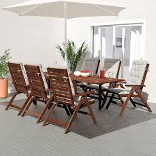 I have a fitting for my drill to drill circular holes but its the type that you have lots of different sizes and you insert them in the fitting. Garden Patio Wooden Rectangular Garden Table 140cm With Parasol Hole Patio Outdoor Furniture Garden Patio Furniture