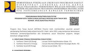 Surat lamaran kerja termasuk salah satu surat resmi yang umumnya dijadikan sebagai format pengantar berbagai lampiran dokumen yang. Loker Rekrutmen Fasilitator Program Kota Tanpa Kumuh Kotaku Provinsi Aceh Tahun 2021 Infobandaaceh
