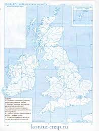 Контурная карта великобритании