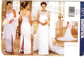 Wedding Gown Sewing Pattern Butterick 5873 Misses Dress With Detachable Train And Scarf Sewi Wedding Dress Patterns Gown Sewing Pattern Bridal Sewing Patterns