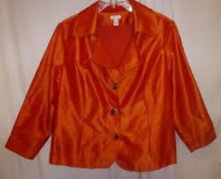 Details About Chicos Burnt Orange Sateen 100 Polyeste 3 Button Jacket 99 Size 3 16 Nwot