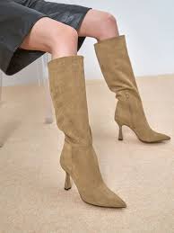 My friend had a camel named joe. Camel Textured Sculptural Heel Knee High Boots Charles Keith Cz