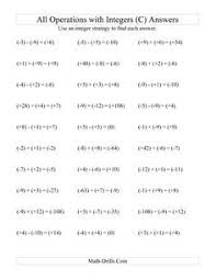 The All Operations With Integers Range 12 To 12 With All Integers In Parentheses C Math Worksheet Page 2 In 2020 Integers Integer Operations Math Integers