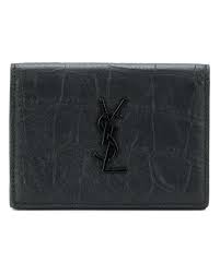 Browse through our amazing design options for desk, wallet & classic monogrammed business card holders. Saint Laurent Leather Monogram Business Card Case In Black For Men Save 11 Lyst