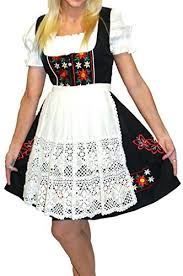 Dirndl Trachten Haus 3 Piece Short German Wear Party Oktoberfest Hostess Dress 22 52 Black