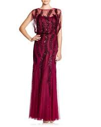 Aidan Mattox Cap Sleeve Embellished Blouson Gown Women Dresses Evening Formal Gowns Bloomingdale S Evening Dresses With Sleeves Burgundy Evening Dress Purple Evening Gowns