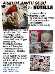 Whip ping cream homemade ? Aiskrim Hantu Gebu Nutella Ice Cream Recipes Ice Cream Yogurt Ice Cream