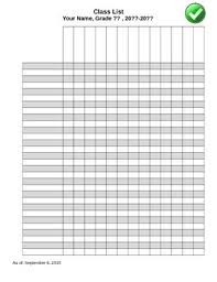Class Roster Template Worksheets Teaching Resources Tpt