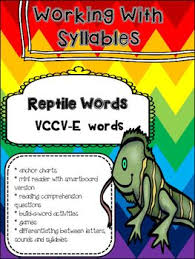 Reptile Words Syllabication Practice 2 Syllable Vccv C E Words E Words Word Practice Vce Words