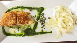 Rezept Fischfilet Mit Mandel Butter Parmesan Kruste Auf Kartoffelstampf Mit Fenchelgemuse Das Perfekte Dinner Fischfilet Rezepte