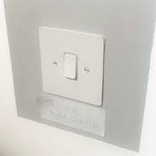This Is A Light Switch Hand Written Sticker In Office Next To Exit Door With Card Controlled Ingress Light Switch Ingress Light