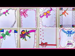 8 Border Design For Project Easy Ribbon Draw Designs For Front Page Paper Design Yo Flower Drawing Design Page Borders Design Border Design For Project
