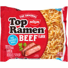 Stare at pink bits for a short time, recieve no help from ingredient list, wonder why licorice extract is on there. Nissin Top Ramen Beef Flavored Noodles 24 Ct 3 Oz Food 4 Less