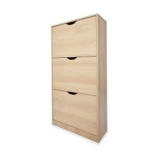 Shoe organizers reduce clutter and help to keep your home neat and tidy. 3 Compartment Oak Look Shoe Cabinet Kmart