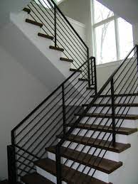 Our handicap handrails utilize modular ada pipe railing fittings. Modern Interior Metal Railing Contemporary Staircase Philadelphia By Anderson Ironworks Houzz