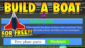 Build a boat for treasure codes and gear 2021. Build A Boat Free Plane Parts Code 2 New Codes Youtube