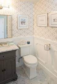 Grasscloth wallpaper in small bathroom. 63 Best Bathroom Wallpaper Ideas Wallpaper Bathroom Wallpaper Floral Wallpaper