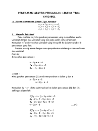 Jumlah soal sebanyak 38 soal tentang materi spldv meliputi soal cerita juga.soal dalam bentuk file pdf , bisa dibuka dengan microsoft edge, foxit reader atau adobe acrobat. Contoh Kisi Kisi Soal Sistem Persamaan Linear Tiga Variabel Spltv Jawabanku Id