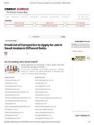 Box 4789 khobar eastern province 31952 saudi arabia. Email List Of Companies To Apply For Job In Saudi Arabia In Different Fields Email Information Age
