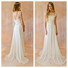 This Style Ish Not This Price Amy 2 Piece Lace Silk Chiffon Bohemian Wedding Dress Open Back B Wedding Dress Flowy Bohemian Wedding Dress Wedding Dresses
