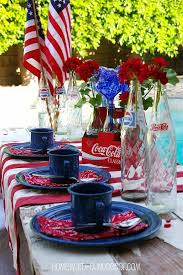 Patriotic Table Decor It S All Bottled Up Fourth Of July Decor Holiday Table Decorations Table Decorations