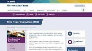Uc Davis Trs Time Reporting System Trs Finance Business Uc Davis