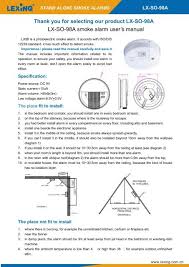 Choosing the best place to put smoke detectors in your house is one of the most important safety decisions you'll make for your family. Lx So 98a Smoke Alarm User S Manual Thank You Lexing Com Cn